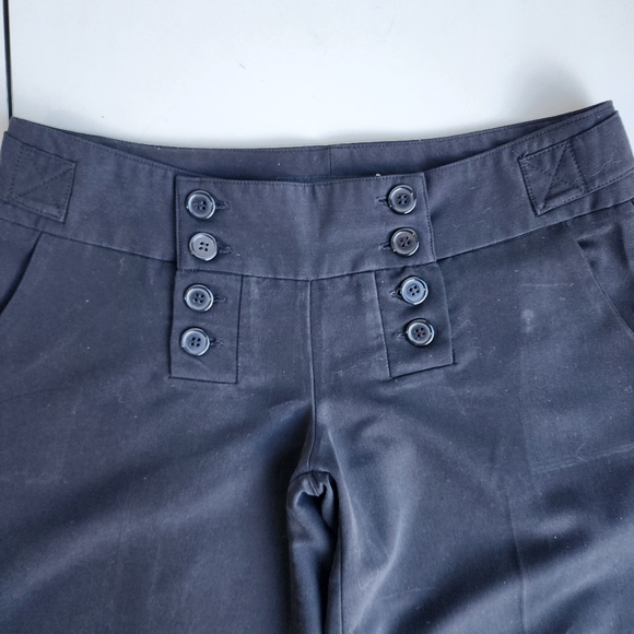 GUESS JEANS Women Black Wide Leg Cropped Capri Pants Button Closure Shorts 28 - Picture 2 of 11